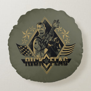 Suicide Squad   Rick Flag Badge Rond Kussen