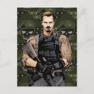 Suicide Squad   Rick Flag Comic Book Art Briefkaart