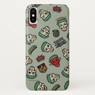 Suicide Squad   Rick Flag Emoji Pattern iPhone X Hoesje