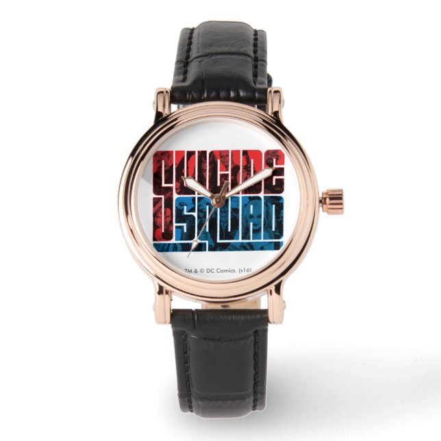 Suicide Squad | Rode en blauwe Logo Horloge (Voorkant)