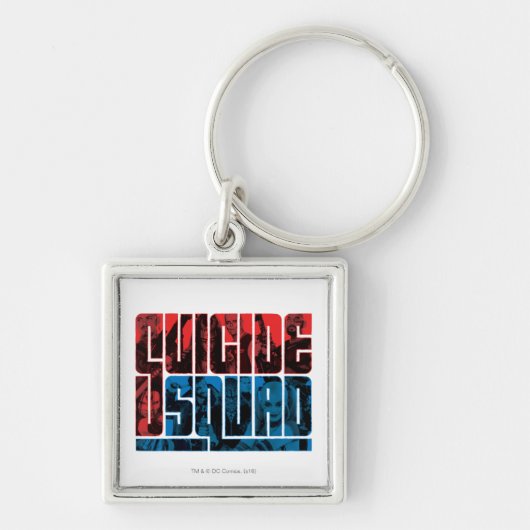 Suicide Squad | Rode en blauwe Logo Sleutelhanger (Voorkant)