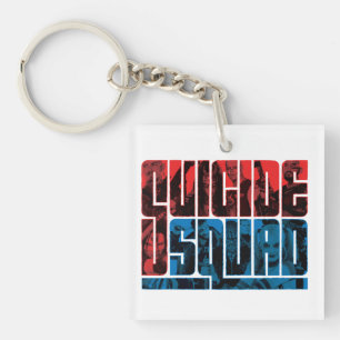 Suicide Squad   Rode en blauwe Logo Sleutelhanger