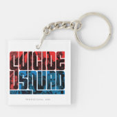 Suicide Squad | Rode en blauwe Logo Sleutelhanger (Achterkant)