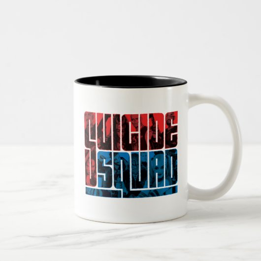 Suicide Squad | Rode en blauwe Logo Tweekleurige Koffiemok (Rechts)