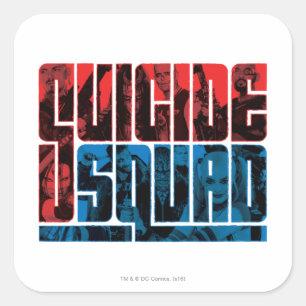 Suicide Squad Rood en blauw Logo Vierkante Sticker