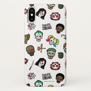 Suicide Squad   Suicide Squad Emoji Pattern iPhone X Hoesje