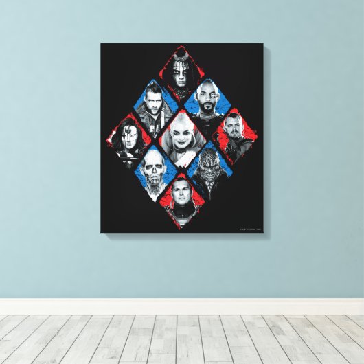 Suicide Squad | Task Force X Checkered Diamond Canvas Afdruk (Insitu (Houten vloer))