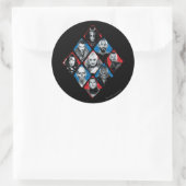 Suicide Squad | Task Force X Checkered Diamond Ronde Sticker (Tas)