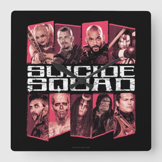 Suicide Squad | Task Force X Group Emblem Vierkante Klok (Voorkant)