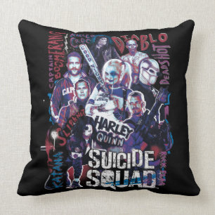 Suicide Squad Task Force X Typografie Foto Kussen