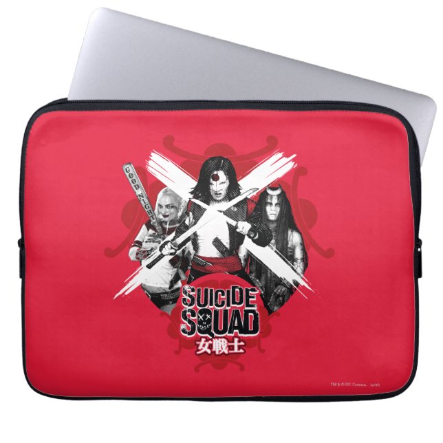 Suicide Squad | Vierkantsmeisjes "Vrouw Warrior" Laptop Sleeve (Voorkant)