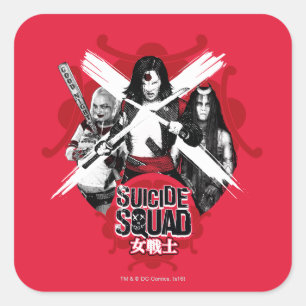 Suicide Squad   Vierkantsmeisjes "Vrouw Warrior" Vierkante Sticker