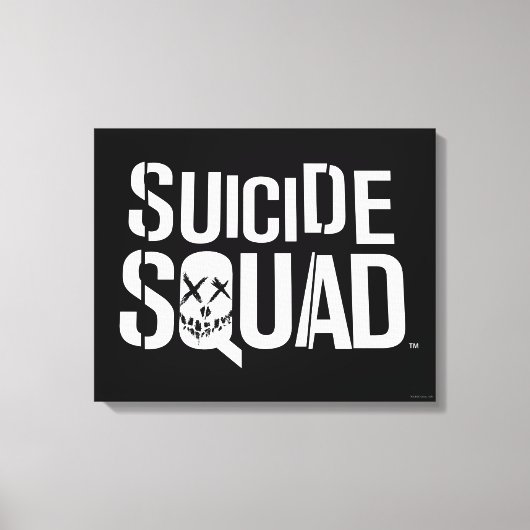 Suicide Squad | Witte Logo Canvas Afdruk (Voorkant)