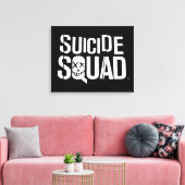 Suicide Squad | Witte Logo Canvas Afdruk (Insitu (Woonkamer))