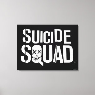 Suicide Squad Witte Logo Canvas Afdruk