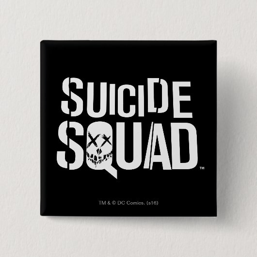 Suicide Squad | Witte Logo Vierkante Button 5,1 Cm (Voorkant)