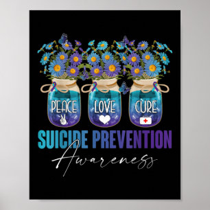 Suïcidepreventie bewustzijn overlevende vechter fl poster