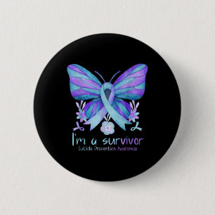 Suïcidepreventie bewustzijn week Vlinder Ik ben ee Ronde Button 5,7 Cm