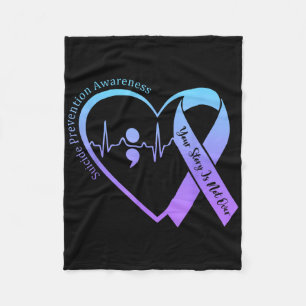 Suïcidepreventie-bewustzijnsmaand Teal & Purper Fleece Deken