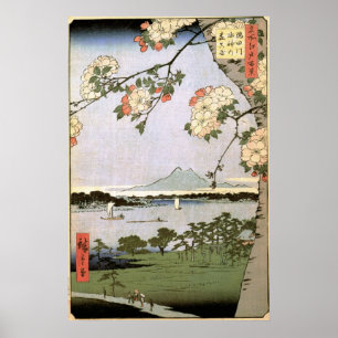 Suijin Shrine en Massaki op de Sumida Poster