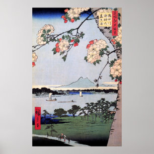 Suijin Shrine en Massaki op de Sumida-rivier Poster