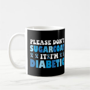 Suiker alsjeblieft niet als ik diabetisch ben koffiemok