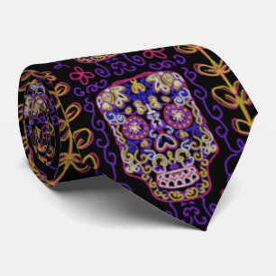 Suiker Art Skull Pattern Stropdas