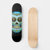 Suiker Blauwe Floral Skateboard (Voorkant)