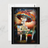 Suiker Briefkaart schedel (Voorkant / Achterkant)