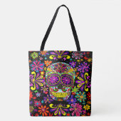 Suiker Canvas tas schedel (Voorkant)