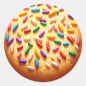 Suiker Cookie met Sprinkles Ronde Sticker (Voorkant)