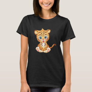 Suiker Cute Tijger Baby Met Grote Ogen T-shirt