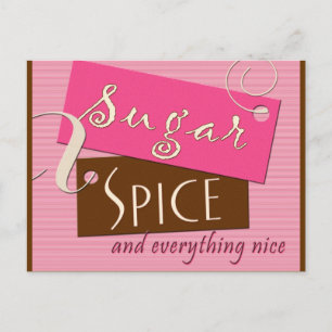 Suiker en kruiden baby shower briefkaart nodigt ui