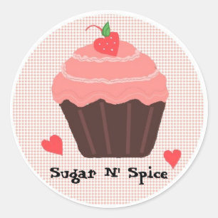 Suiker En Kruiden Bevroren Cupcake Ronde Sticker