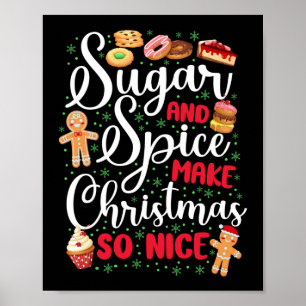 Suiker en specerij bakken maken kerstmis zo mooi poster