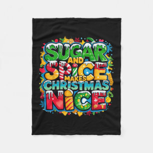 Suiker en specerij maken kerst leuk Retro kerst Fleece Deken