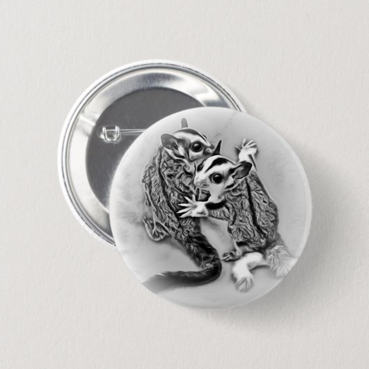 Suiker Glider Joeys Black & White Ronde Button 5,7 Cm (Voorkant /achterkant)