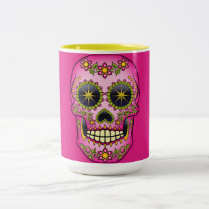 Suiker magenta Floral Tweekleurige Koffiemok
