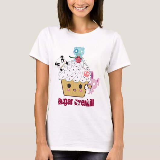 Suiker Overkill Cupcake-aanval! (>_<) T-shirt (Voorkant)