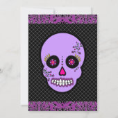 Suiker Paars en zwarte verjaardag uitnodigen Kaart (Achterkant)