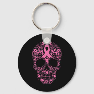 Suiker roze lintje Calavera Breast Cancer Awa Sleutelhanger