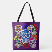 Suiker Rozen met kleurrijke huid Cinco Alle zielen Draagtas (Voorkant)