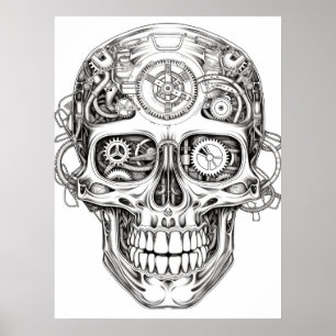 Suiker Schedel Afbeelding Zwart + Wit Kunst aan de Poster