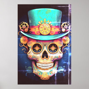 Suiker Schedel Afbeeldingen Cool Guy in een Coole Poster