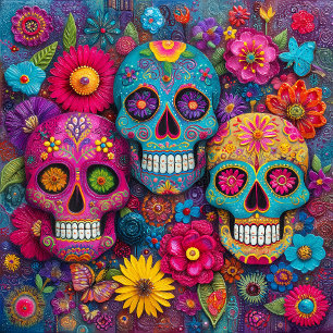 Suiker Schedel Calavera Dag Van De Doden Keramisch Tegeltje