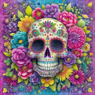 Suiker Schedel Calavera Dag Van De Doden Keramisch Tegeltje