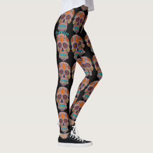 Suiker schedel Dag van de dode JOUW NAAM Leggings