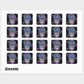Suiker Schedel Design Vierkante Sticker (Vel)