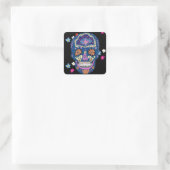 Suiker Schedel Design Vierkante Sticker (Tas)