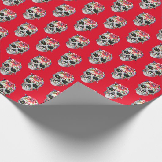 Suiker Schedel en Lichten Wrapping Papier (Hoek)